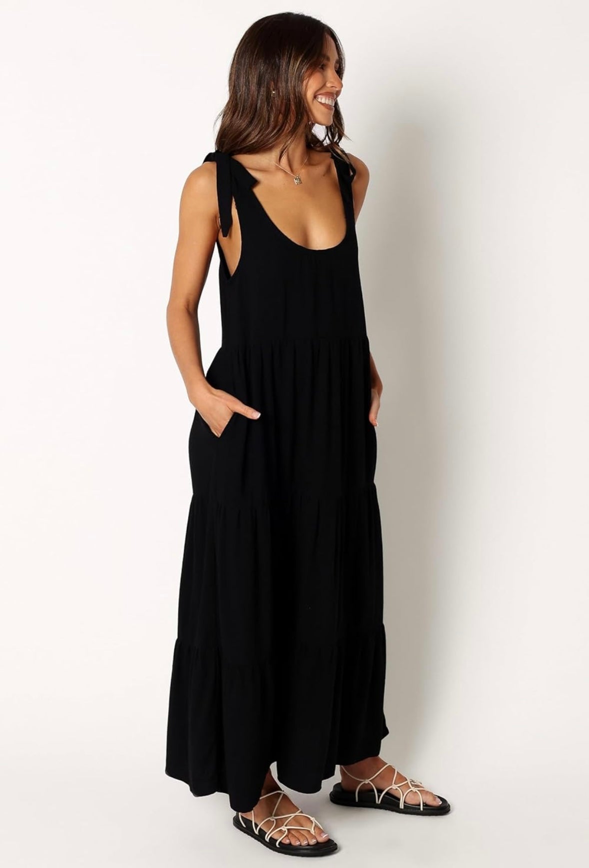 Petal & Pup Marcy Midi Dress - Black