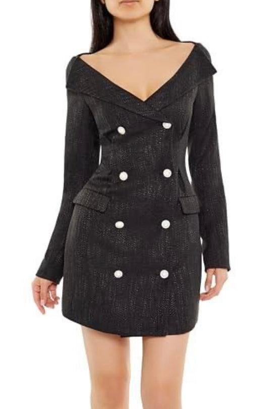 Forever 21 Women's Tweed Double-Breasted Mini Dress