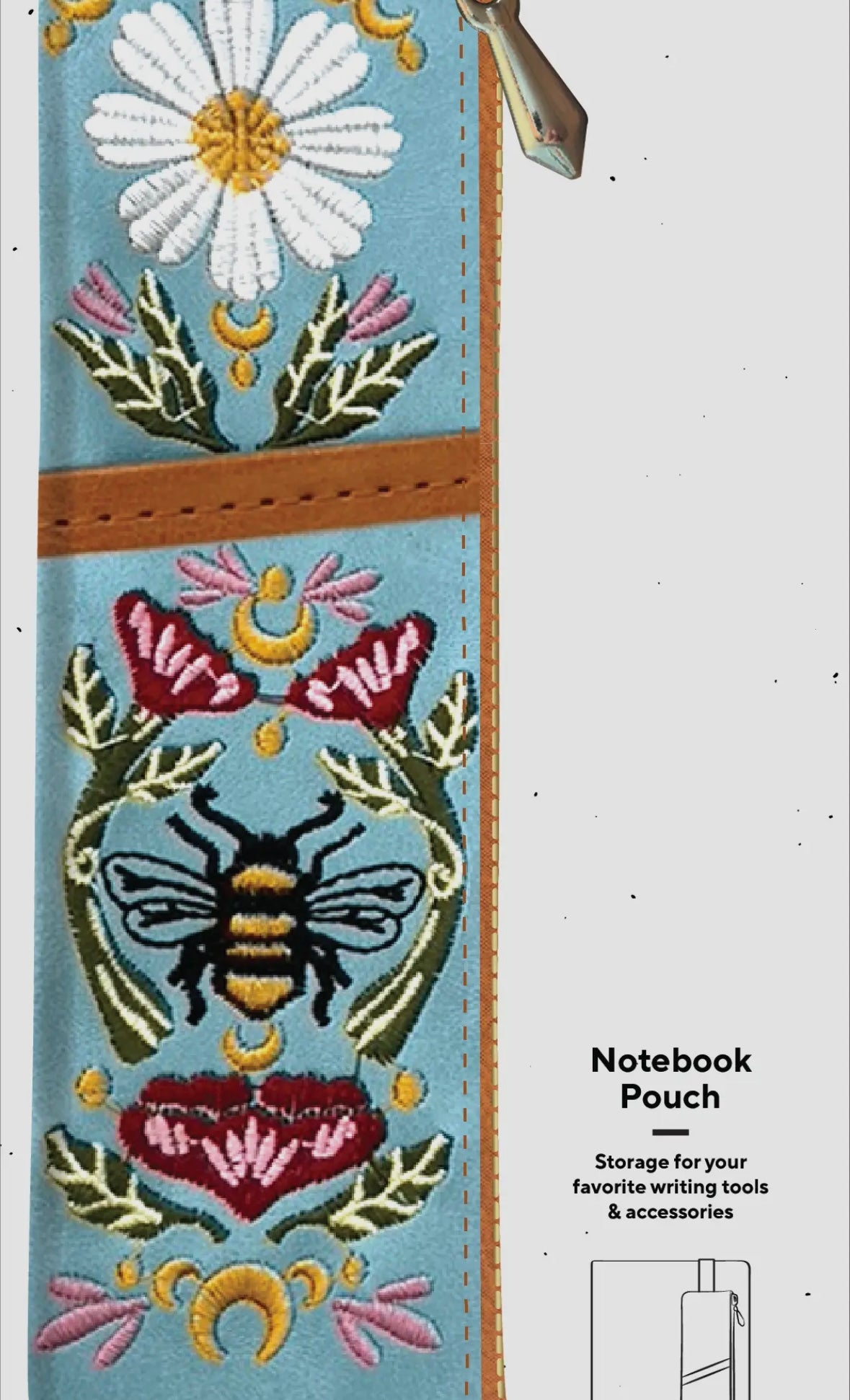 Honeybee Tea Embroidered
Notebook Pouch