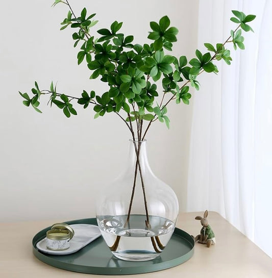 Large Round Clear Glass Vase 12 Inch