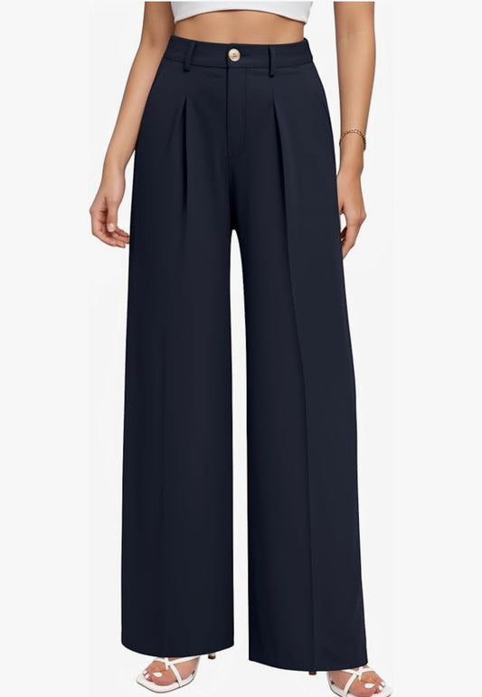 Deep Blue Wide Leg Trousers