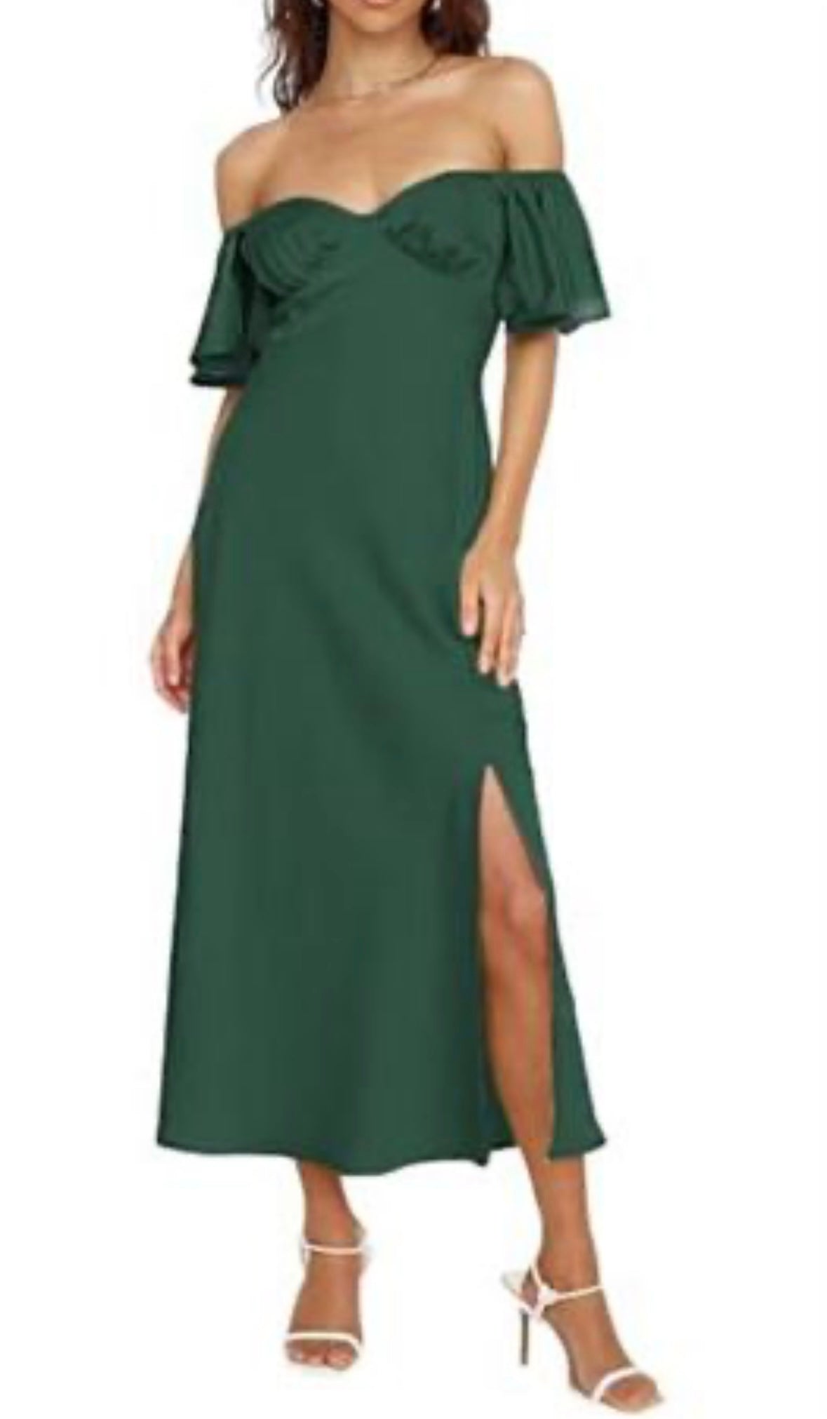 Satin Off Shoulder Formal Dress