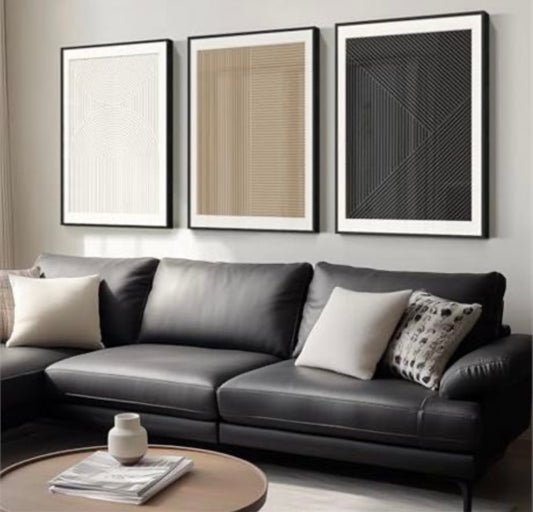 Framed Modern Large Black and WhiteAbstract Wall Art