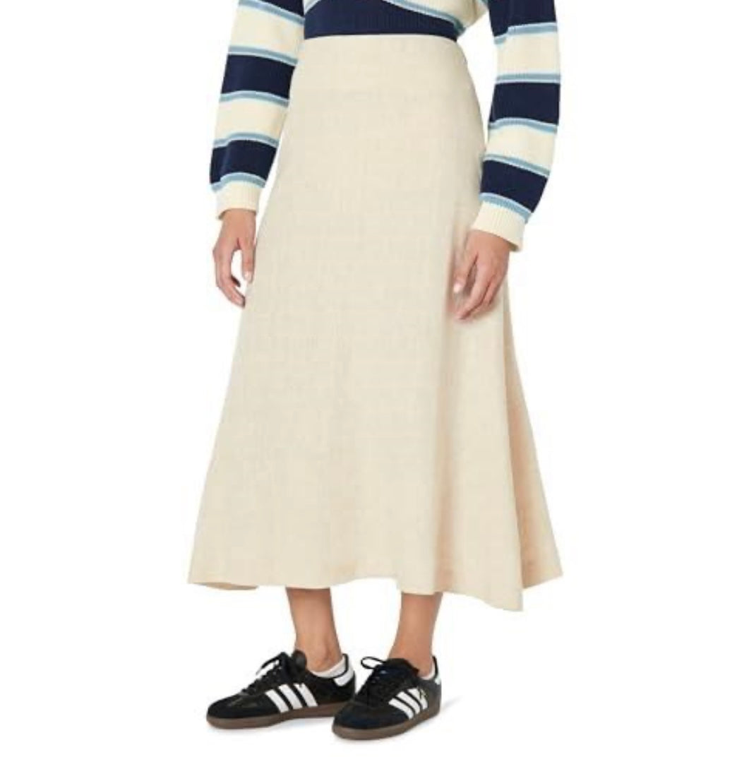 Sicily Linen Midi Skirt, Natural Linen
