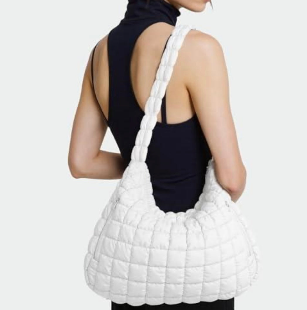 Large Puffer Tote Crossbody Bag