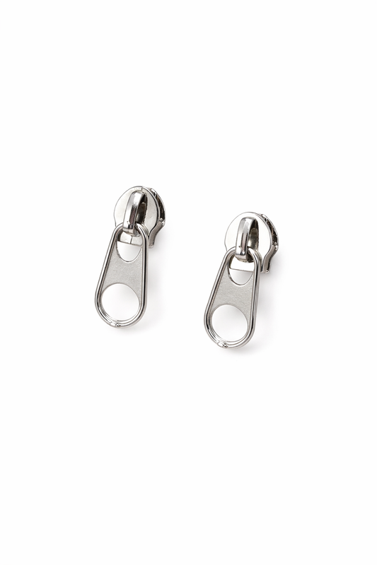 Silver Zipper Earrings