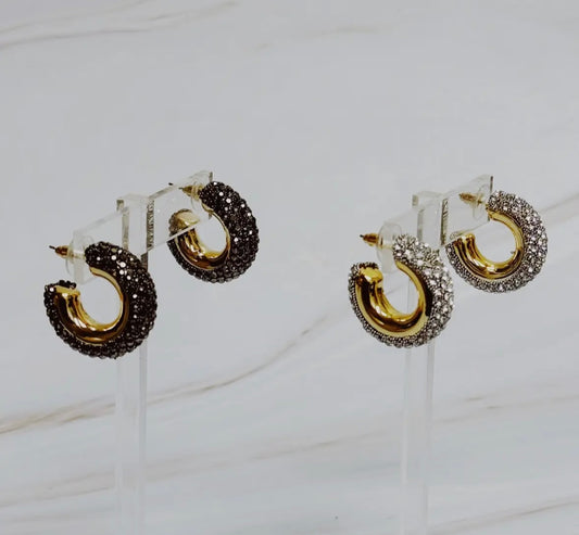 Glam Bling Hoop Earrings