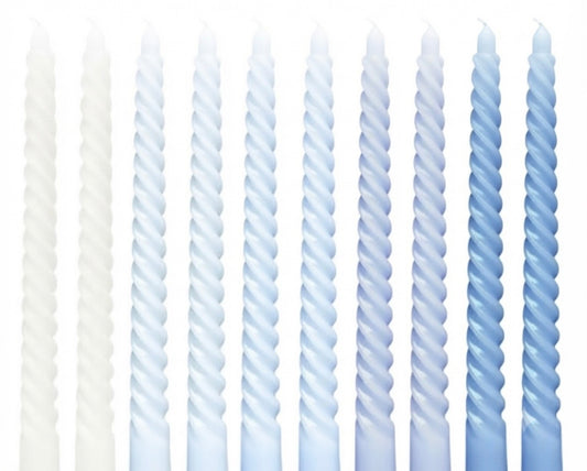 10 Inch Gradient Blue Spiral Taper Candle