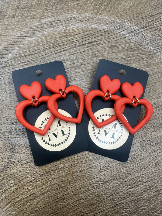 Hollow Hearts Polymer Clay Earrings