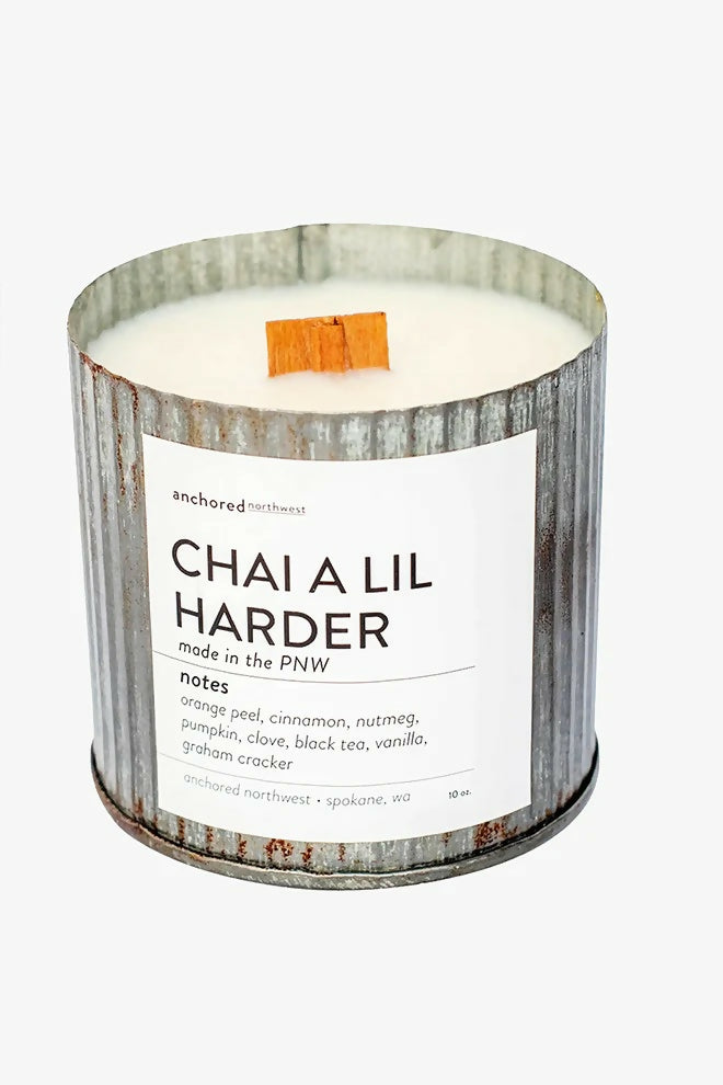 Chai A Little Harder Rustic Tin Soy Candle