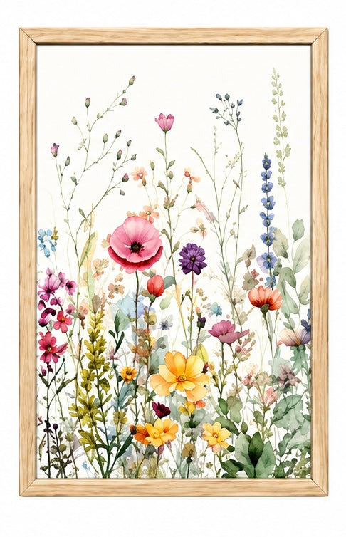 Framed Wildflower Canvas Wall Art