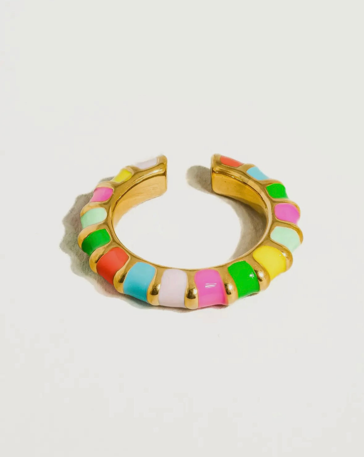 Sardinia 18K Gold Non-Tarnish
Colorful Thin Band Ring