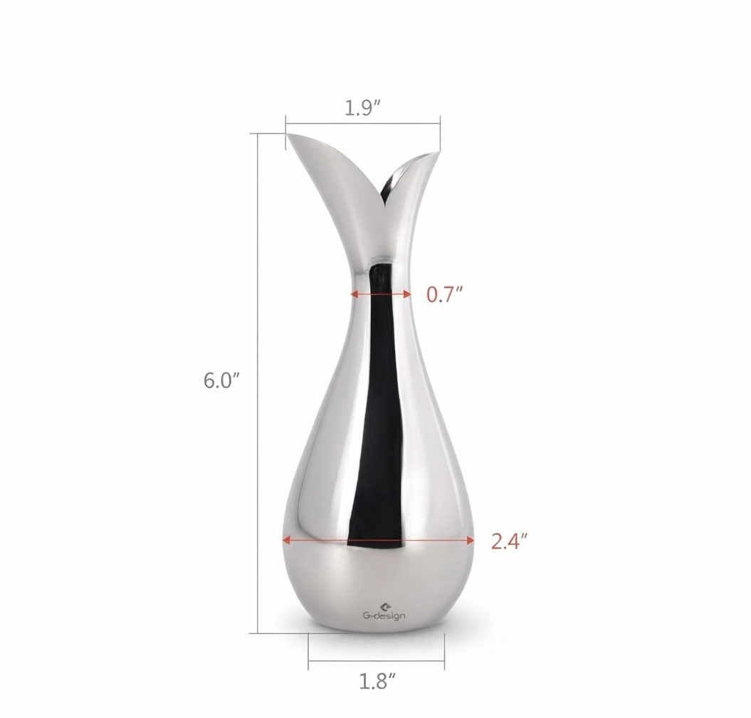 Stainless Steel Mini Vase, 6"