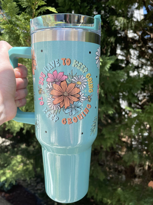 Flower and Bee 40oz Tumbler