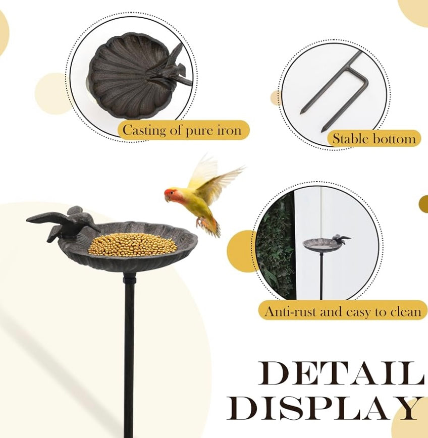 Cast Iron Standing Bird Feeder with Pole