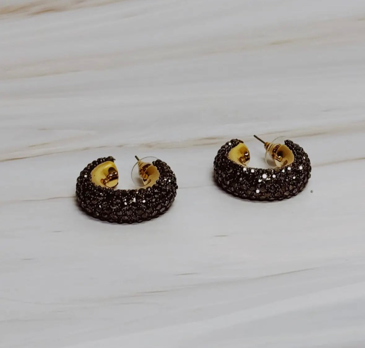 Glam Bling Hoop Earrings