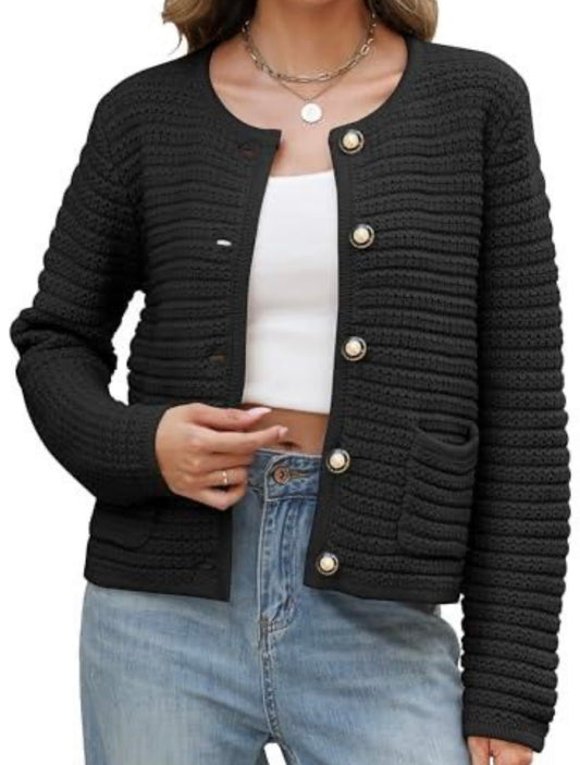 Long Sleeve Chunky Knit Cardigan