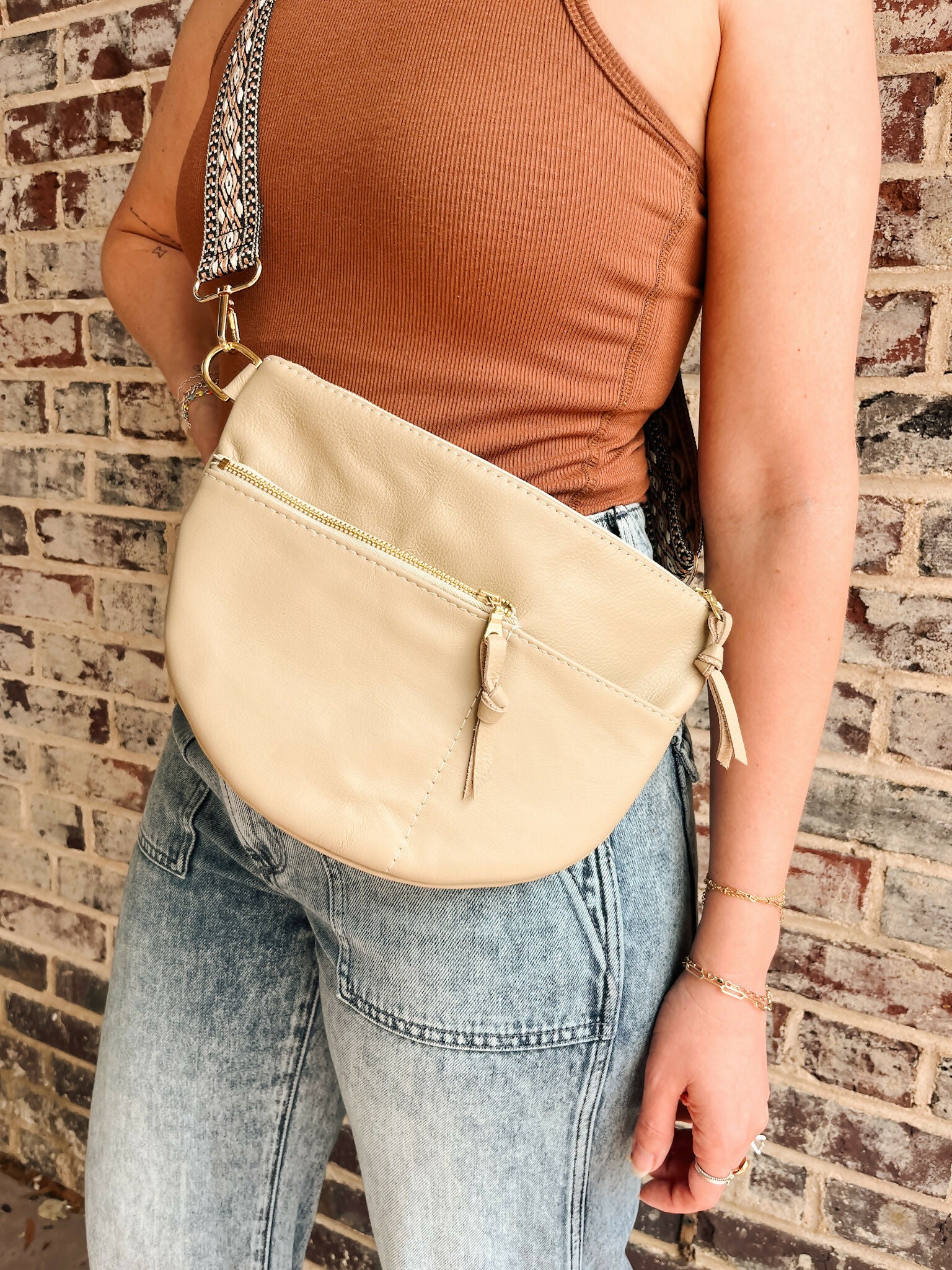 Celine Half Moon Handbag - Almond