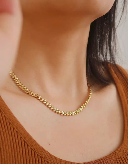 Vern 18K Gold Non-Tarnish Classic
Wheat Chain