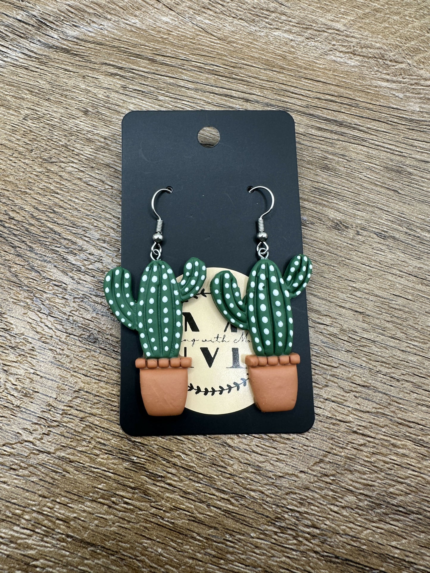 Potted Cactus Polymer Clay Earrings