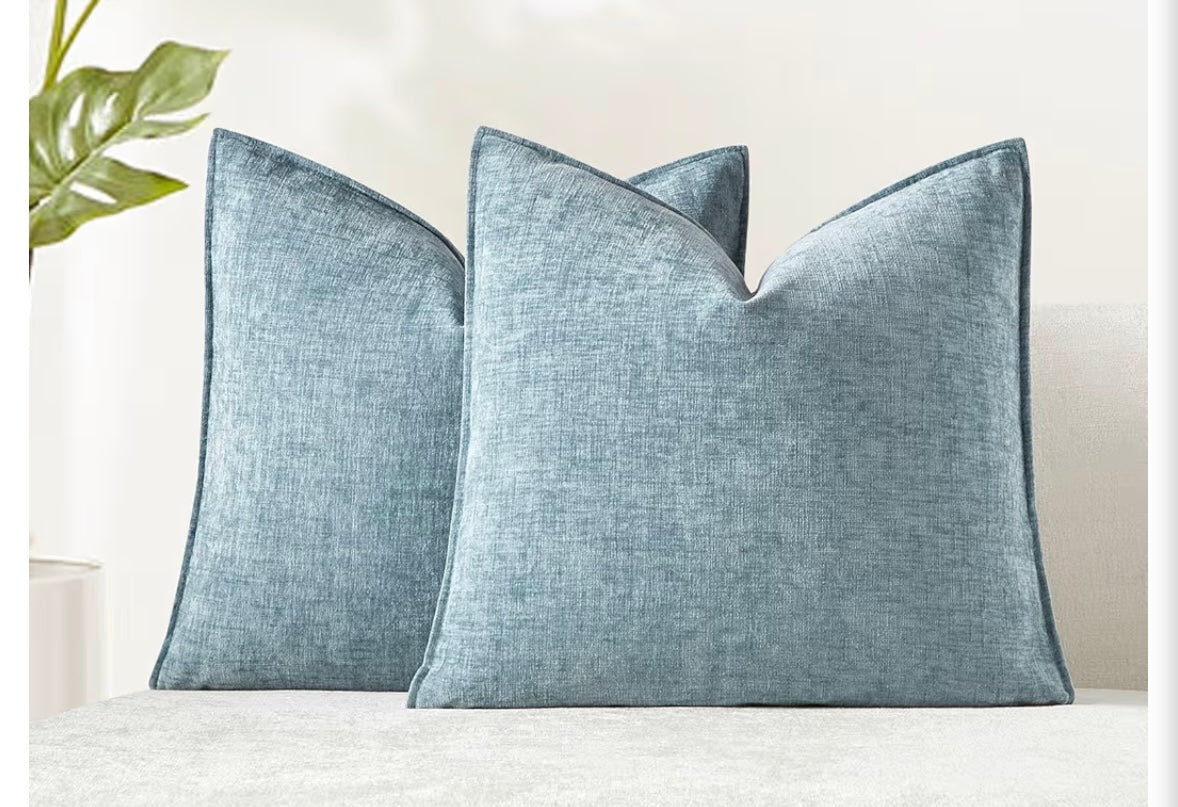 26x26 Chenille Decorative Throw Pillow, Light Blue
