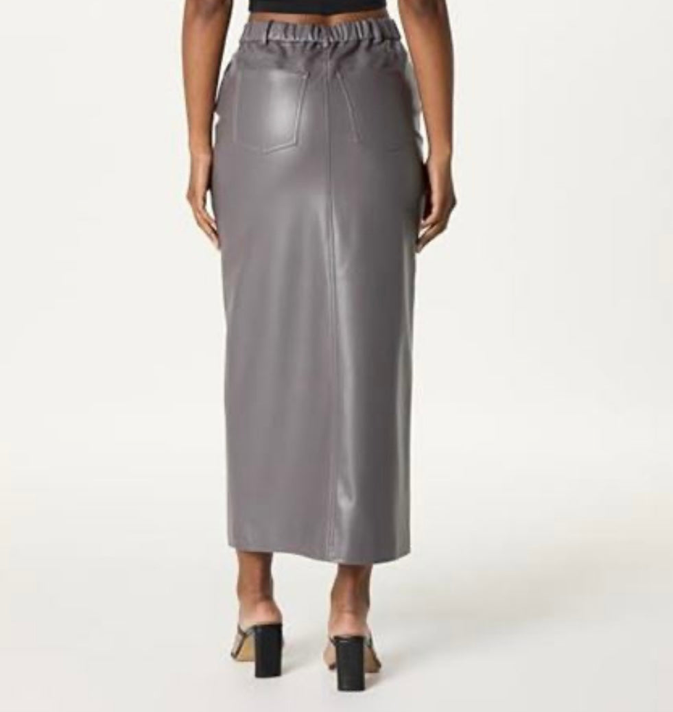 Vegan Leather Maxi Skirt