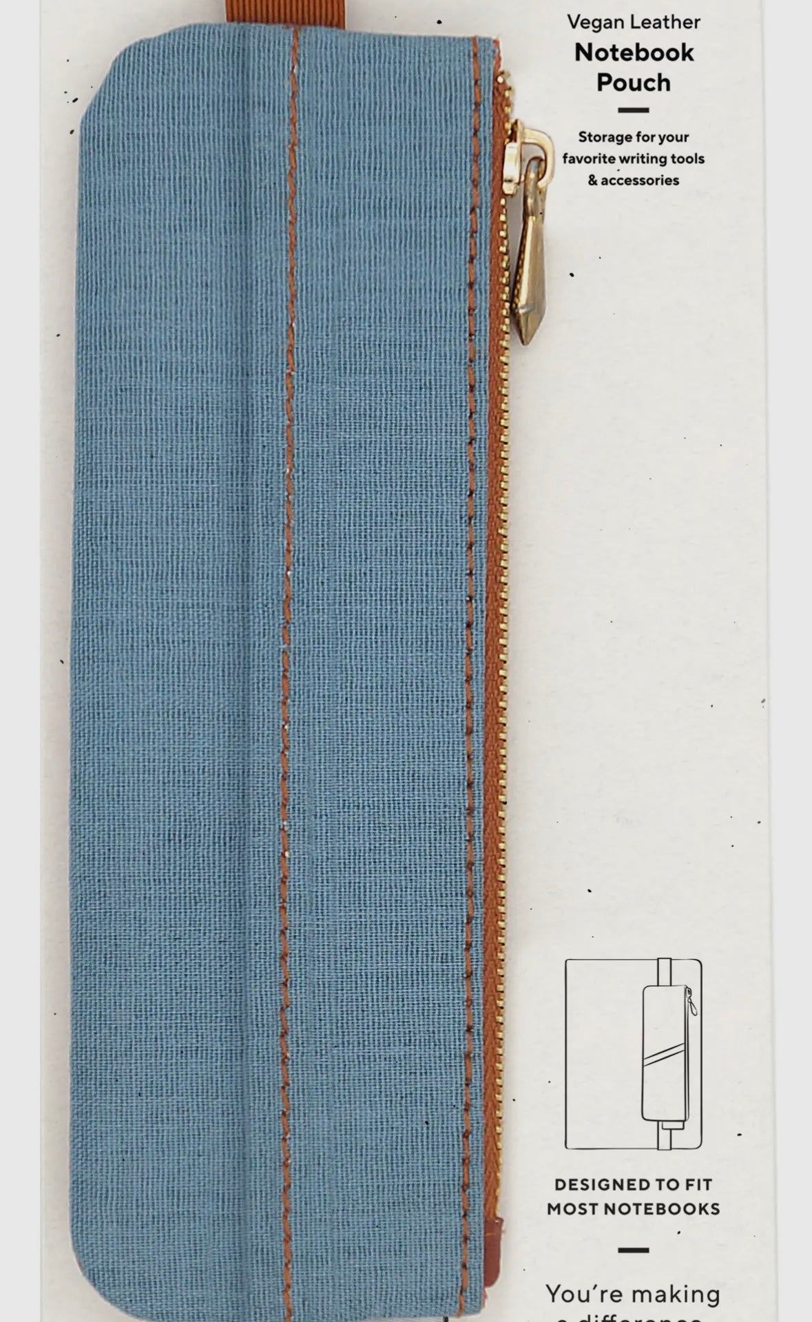 Denim Distressed Blue Notebook
Pouch with Pu Back
