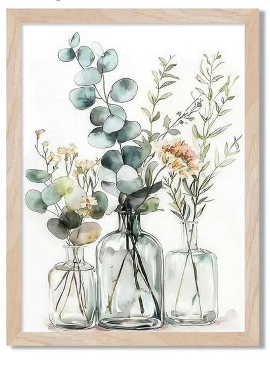 Framed Boho Eucalyptus Wall Art,16x20