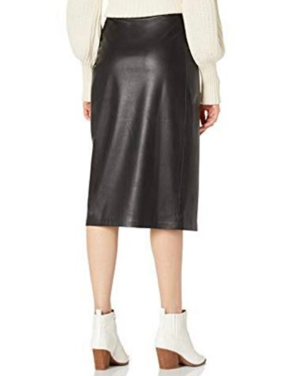 Faux Leather Wrap OR button front Midi Skirt