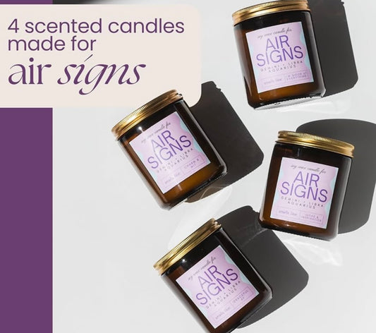 Zodiac Astrology Wood Wick Candles