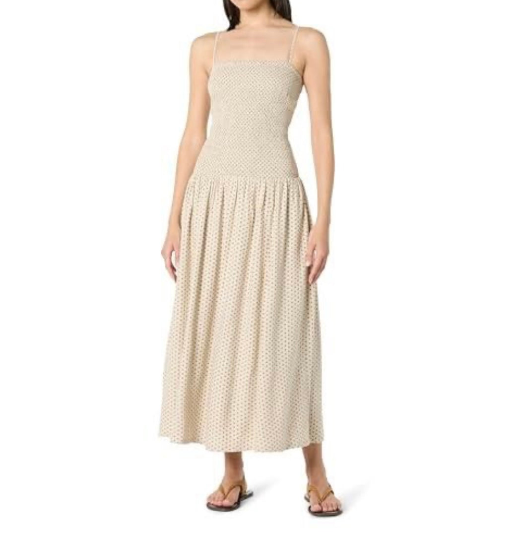 Florencia Smocked Bodice Linen Maxi Dress
