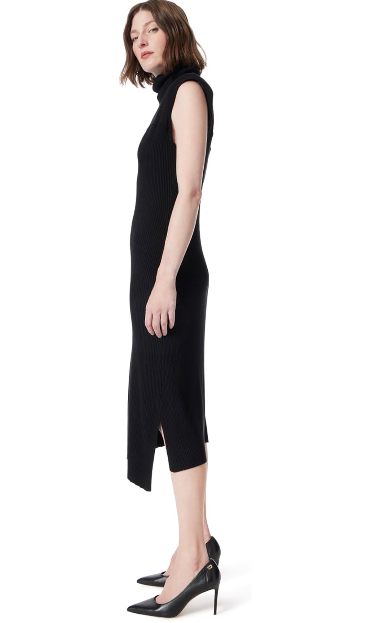 Womens Emilia Asymmetric Ribbed Knit Dress