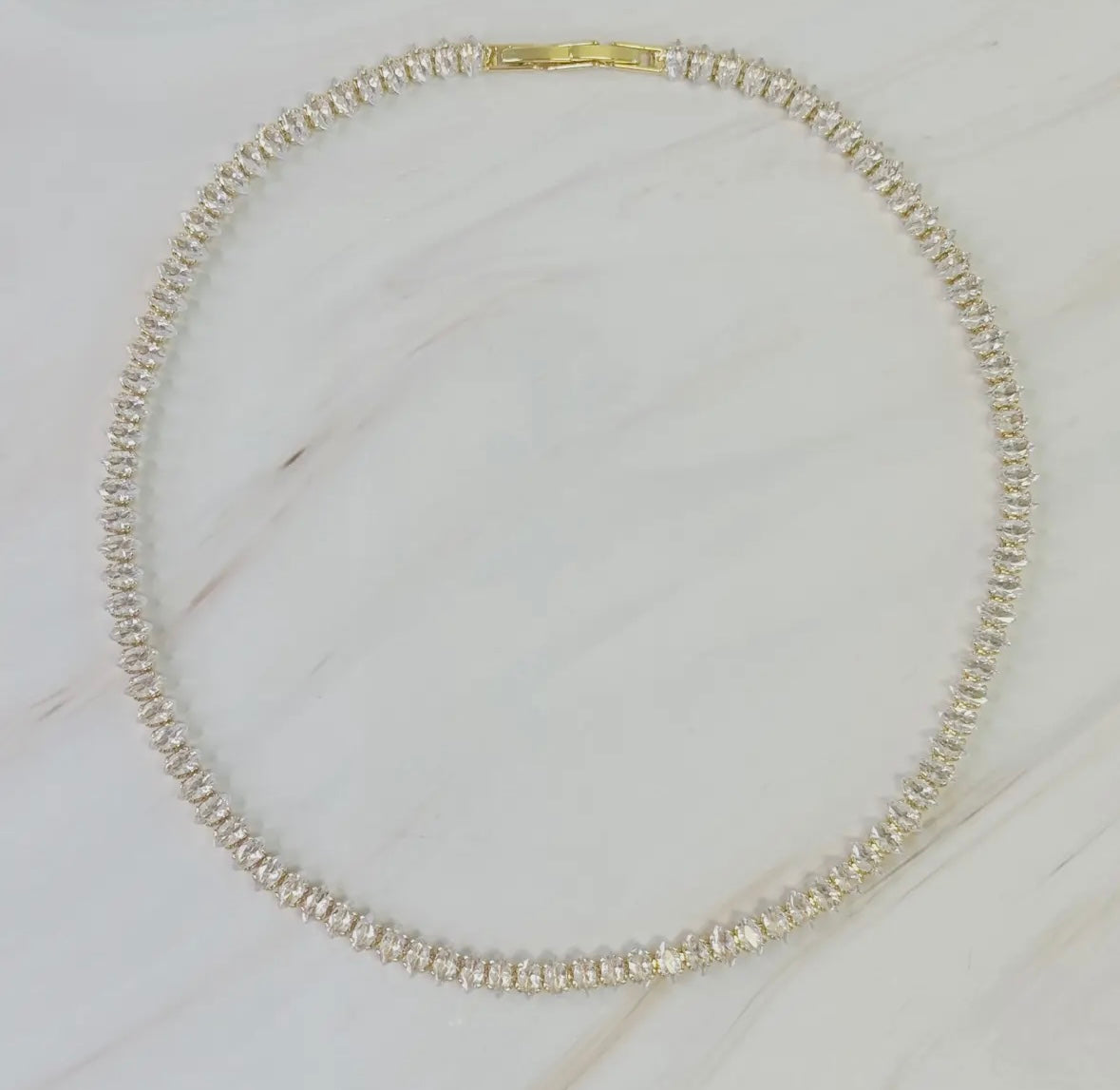Marquise Cut Sparkle
Tennis Necklace
