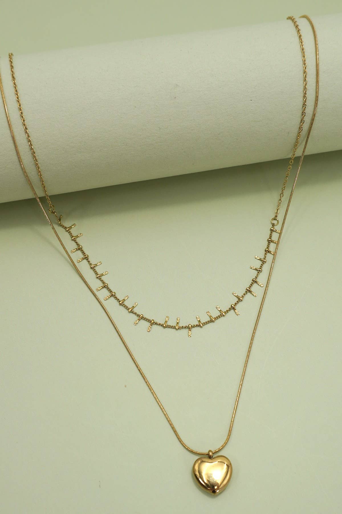 18K STAINLESS STEEL TARNISH FREE HEART NECKLACE