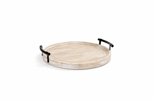 Farmhouse Round
Wood Tray with Handles
