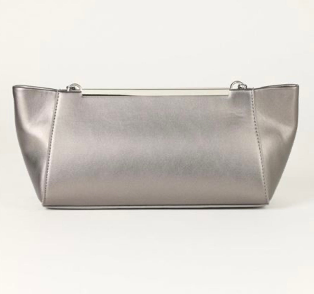 The Drop Womens Harlei Framed Clutch, Gunmetal