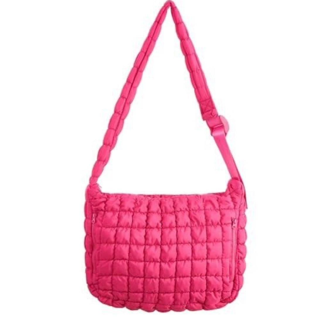 Large Puffer Tote Crossbody Bag
