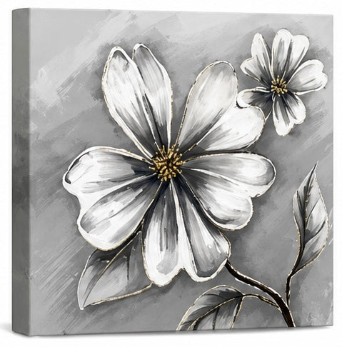 Grey Floral Wall Art
