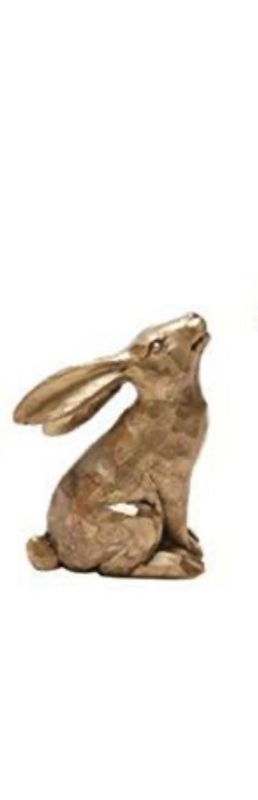 Golden Polyresin Bunny Decor