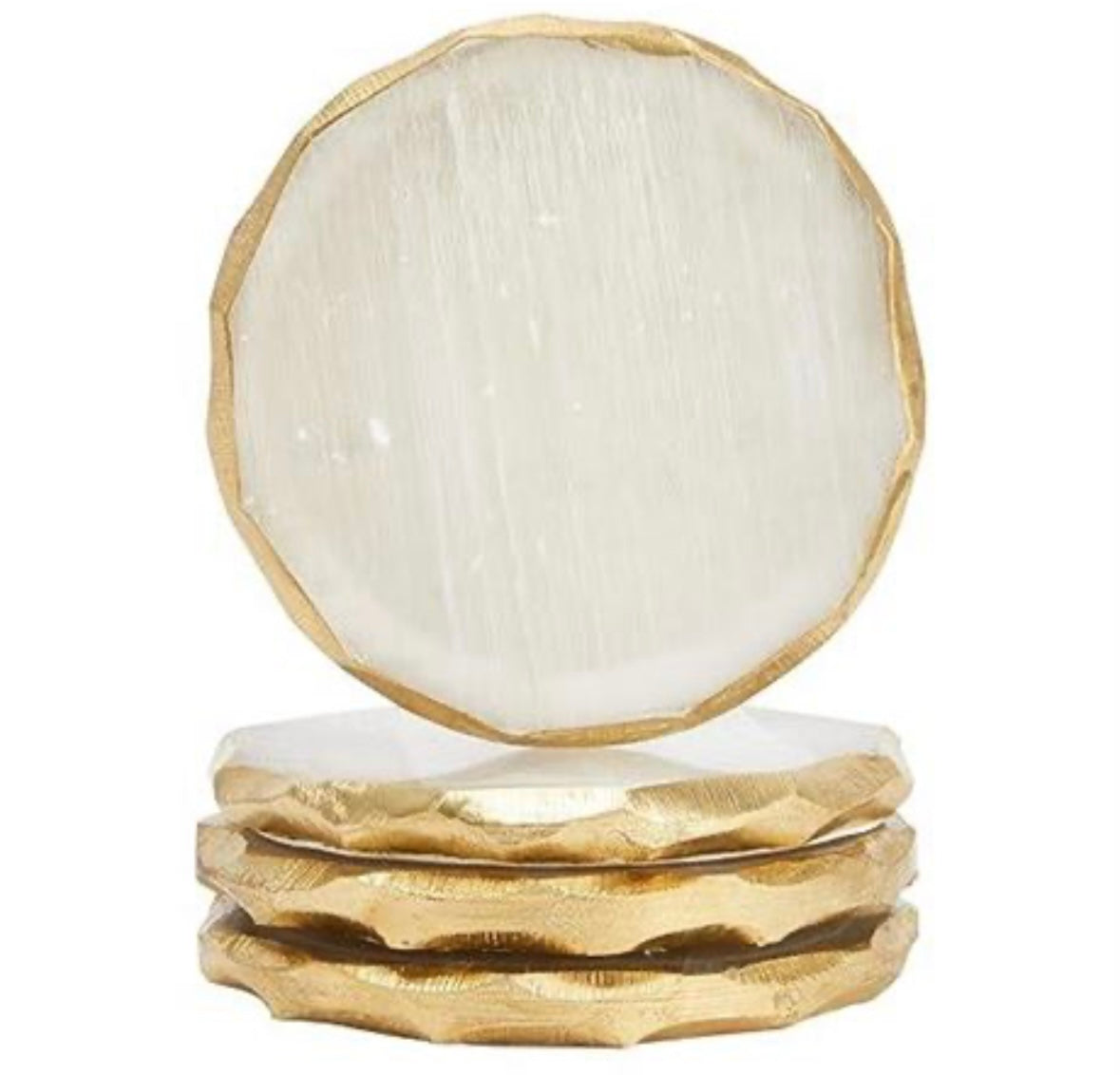 Natural Selenite Crystal Coasters