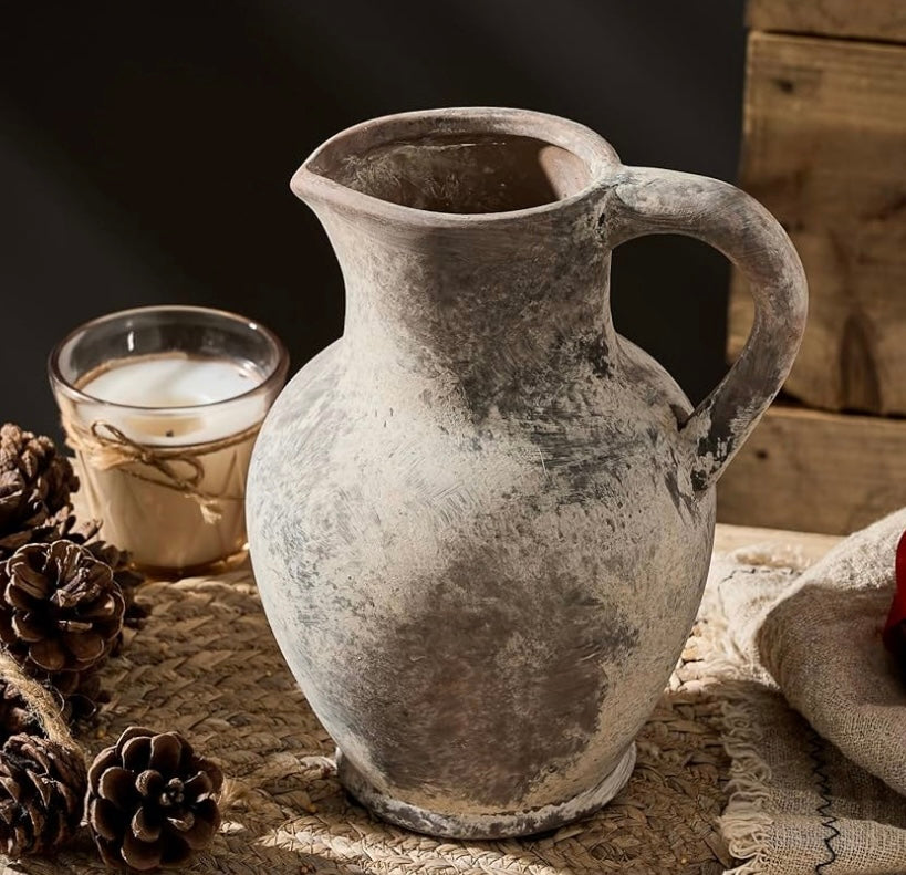Rustic Farmhouse Vase with Handle