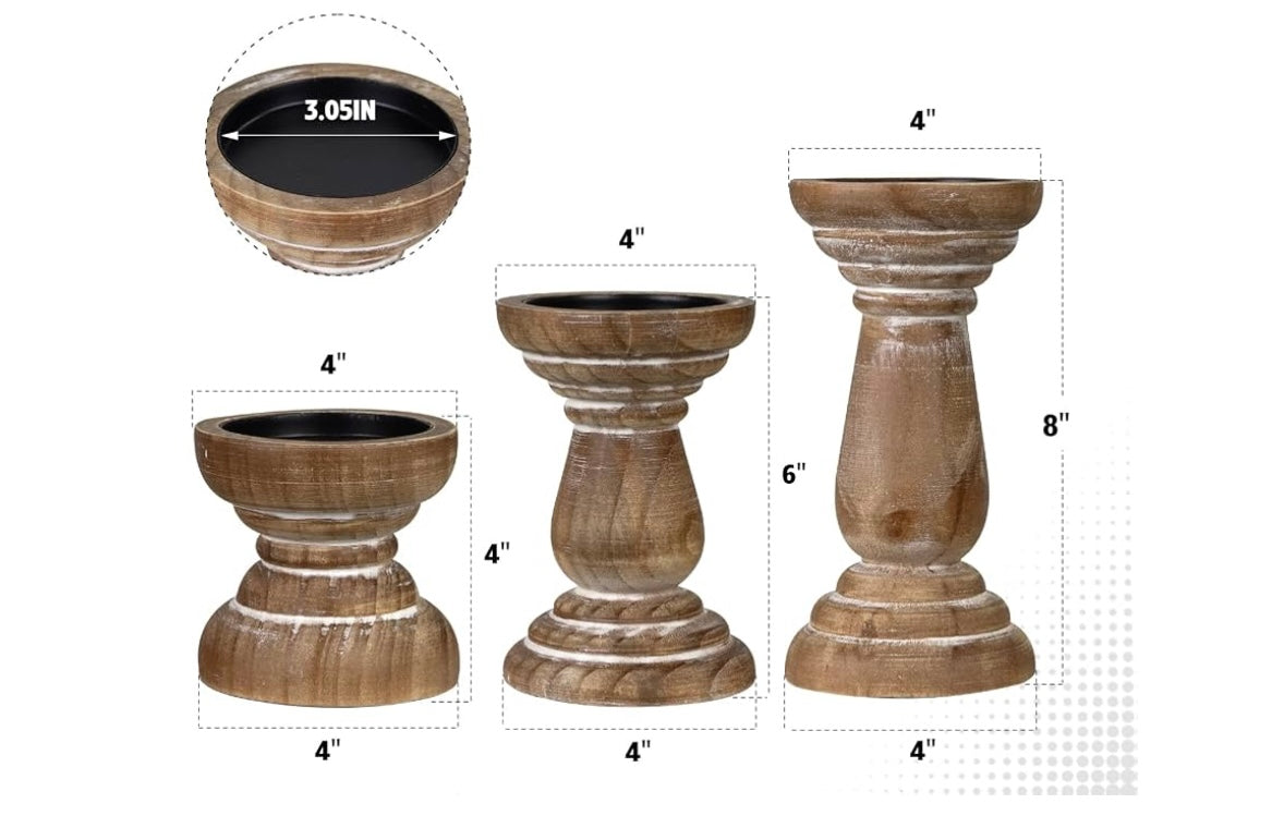 Farmhouse Wood Candle Holder