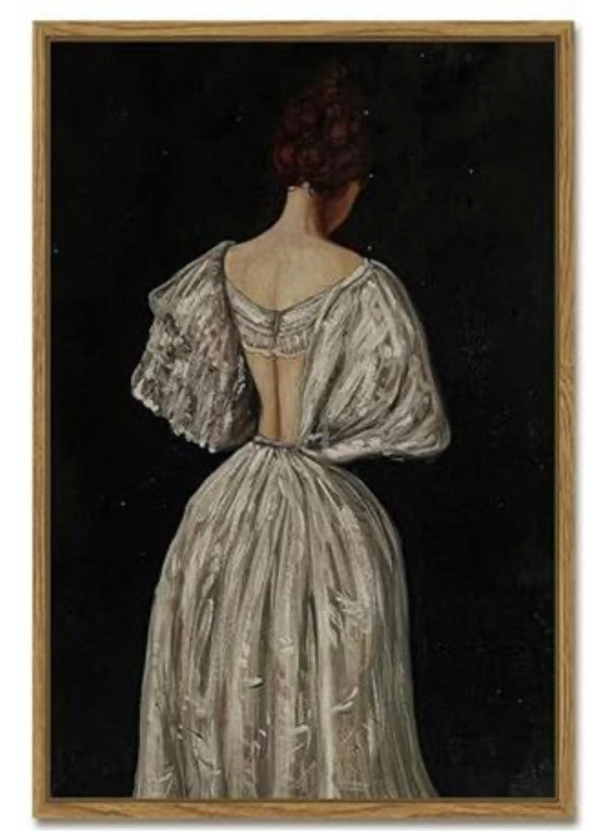 Large Vintage Framed Canvas Wall Art