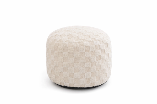 Round Stuffed Pouf Ottoman,