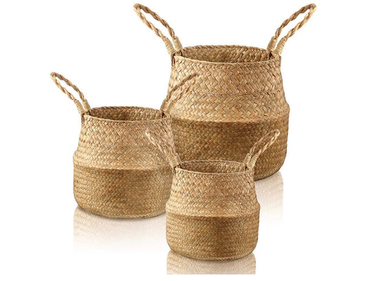 Seagrass Belly Storage Baskets
