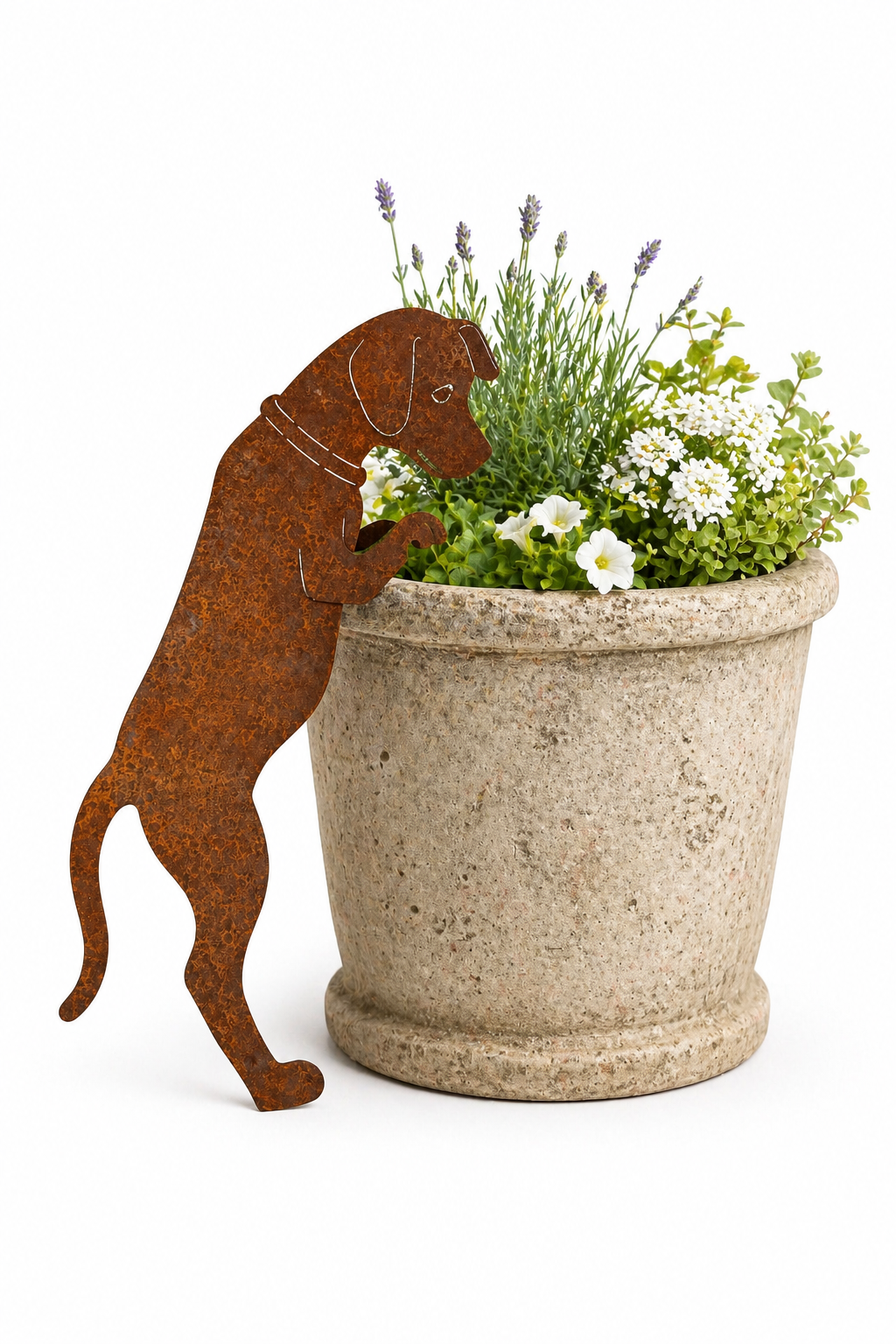 Rusty Metal Dog Garden Statue