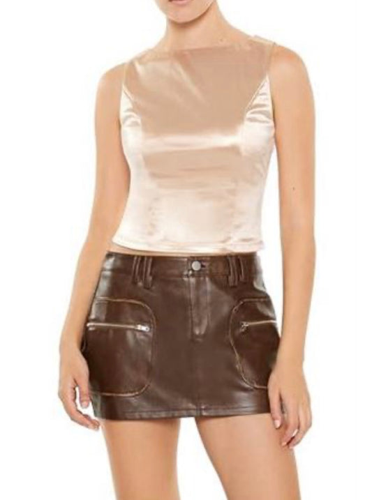 Forever 21 Women's Sleeveless Satin Tank Top Cream