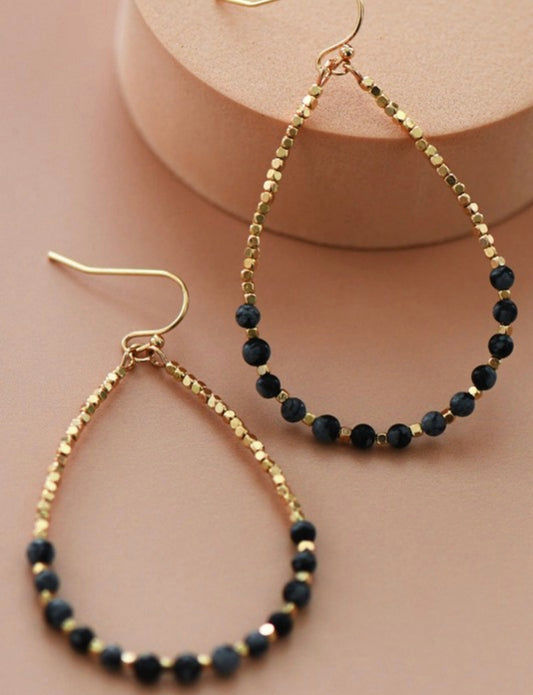Onyx Stone Teardrop Earrings