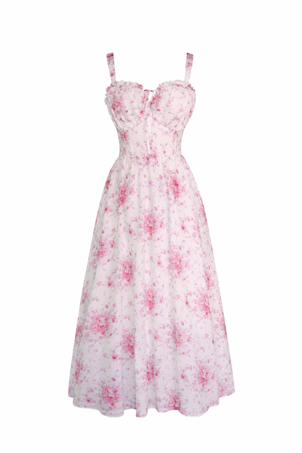 Summer Corset Sundress Floral Chiffon Dress