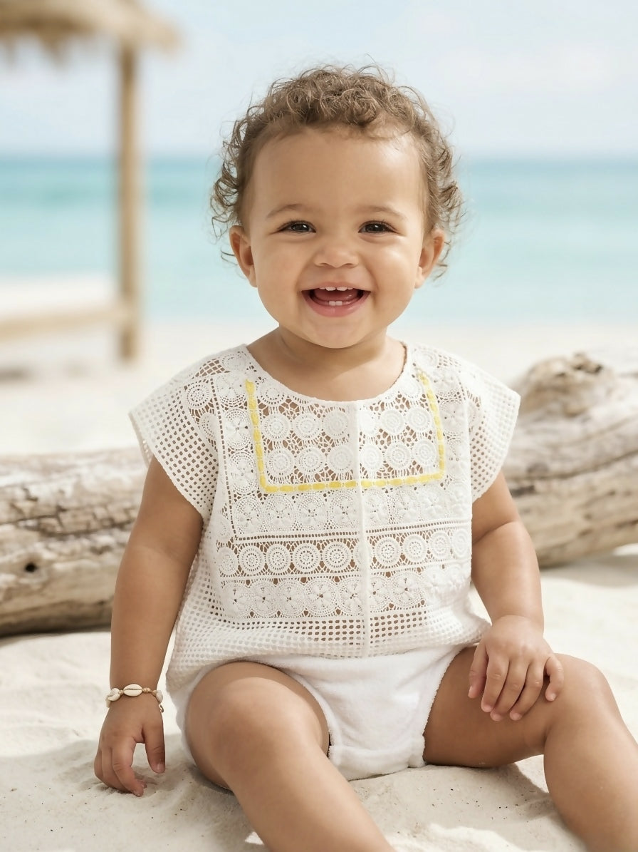 The Sunshine Eyelet Crochet Top
